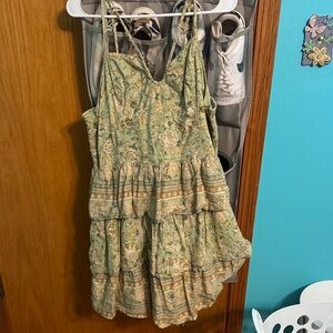 American Eagle Outfitters Green Floral Dress